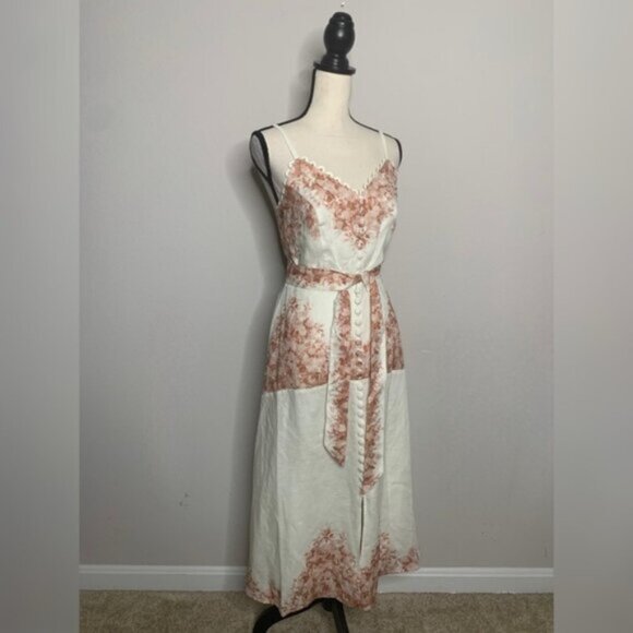 NWT Elie Tahari Twinset Floral Print Midi Linen Dress - Picture 5 of 14